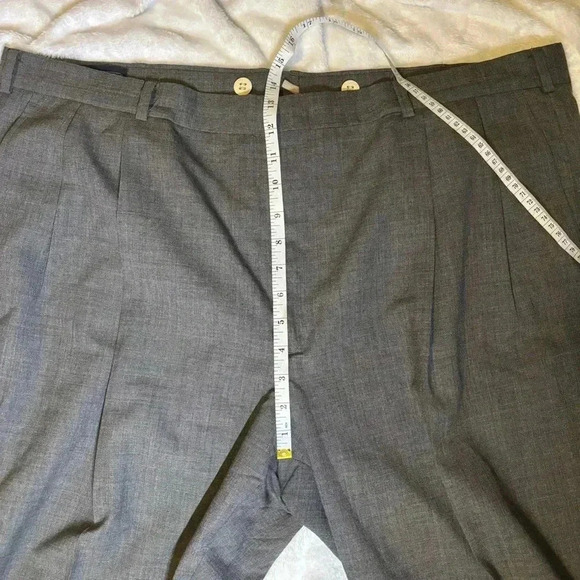 Lands End 100% Wool Classic Grey Tailored Dress Pants Size Regular 44 - Picture 9 of 9
